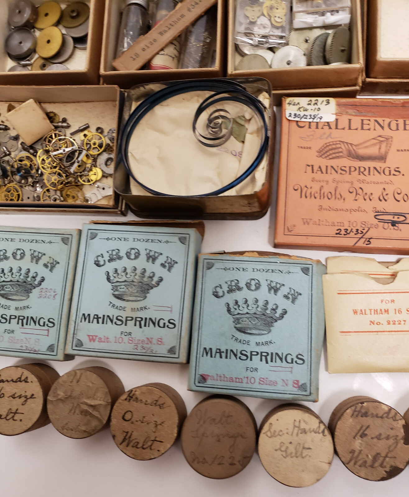 Large Lot of Waltham Pocket Watch Parts, Mainsprings, and Material. eBay