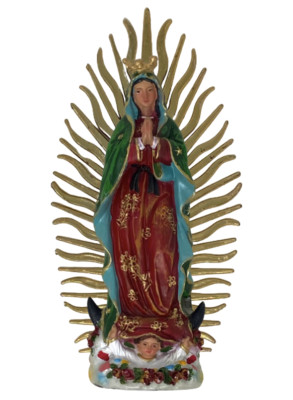 Virgen De Guadalupe  con Corona 8''  Our Lady Of Guadalupe  Religious Figurine