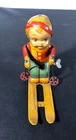 Tin toy Skier J. Chein & Co Wind-Up W/Key Made in USA (Damage) Vintage