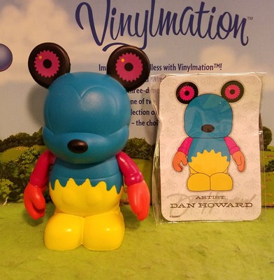 DISNEY Vinylmation 3'' Park Set 5 Urban Gears Blue Pink Yellow with Card 