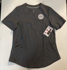 ClimateRight by Cuddl Duds Modern Fit Short Sleeve 6- Pocket Scrub Top S
