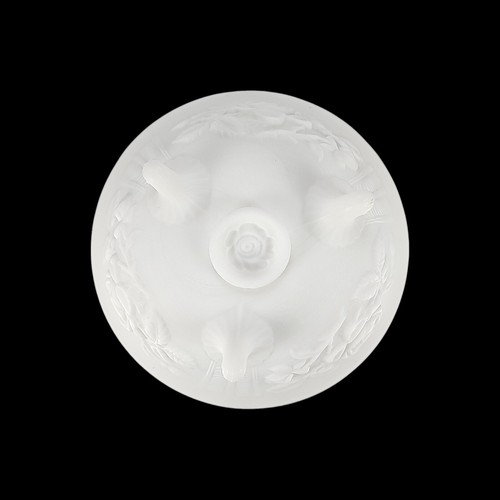Imperial White Milk Glass Footed Bowl With Rose Pattern Vintage - Picture 3 of 23