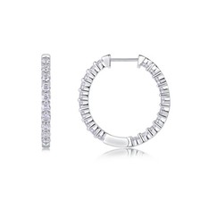 2.5MM D Color VVS1 Moissanite Huggie Hoop Earrings Ladies 925 Sterling Silver