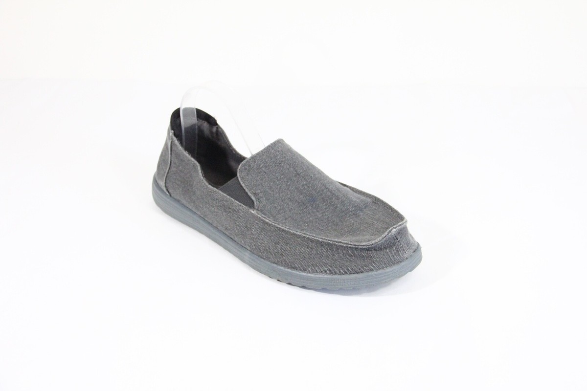 Eddie Bauer Men’s Casual Canvas Shoes - Light Gray with American Flag Accent Eddie Bauer Boys Casual Canvas Slip-On Stretch Lace Loafer  main image 2