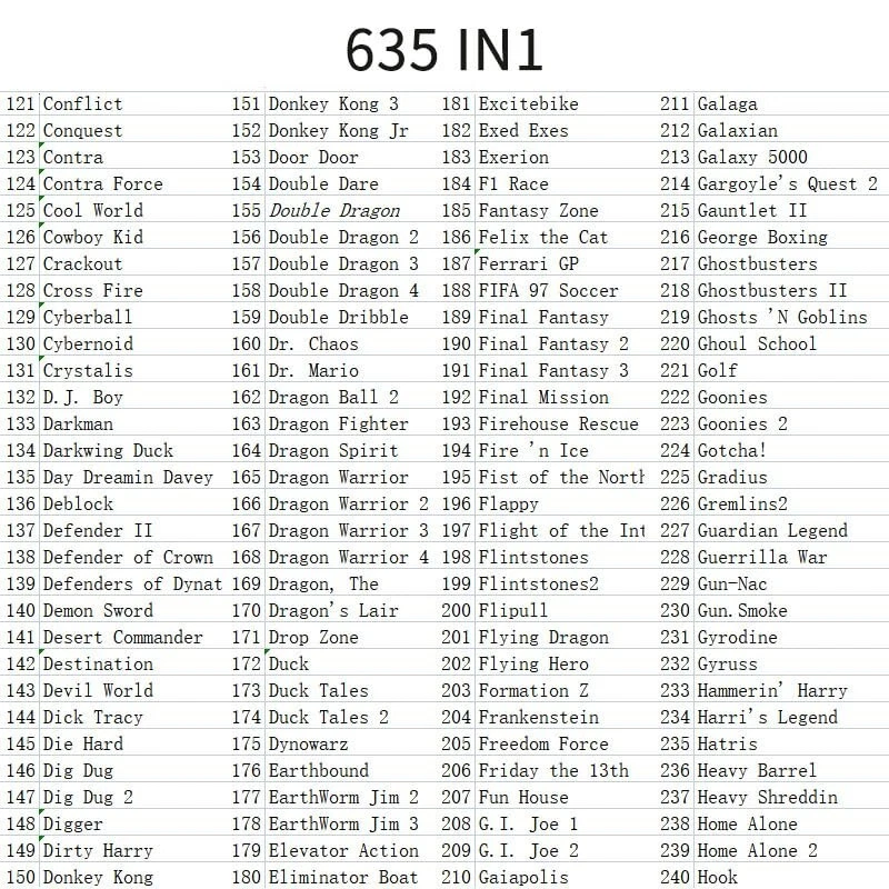 Cartucho FOREVER DUO NES 635 en 1 con función de ahorro, juegos en inglés Foto 4 de 4