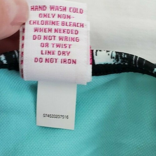 Candies Size XS Aqua Blue Black Tribal Print String Bikini Swimsuit Bottoms NEW - Picture 4 of 5
