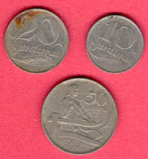 LATVIA 10, 20 AND 50 Santimu 1922 LOT OF 3 COINS 8957