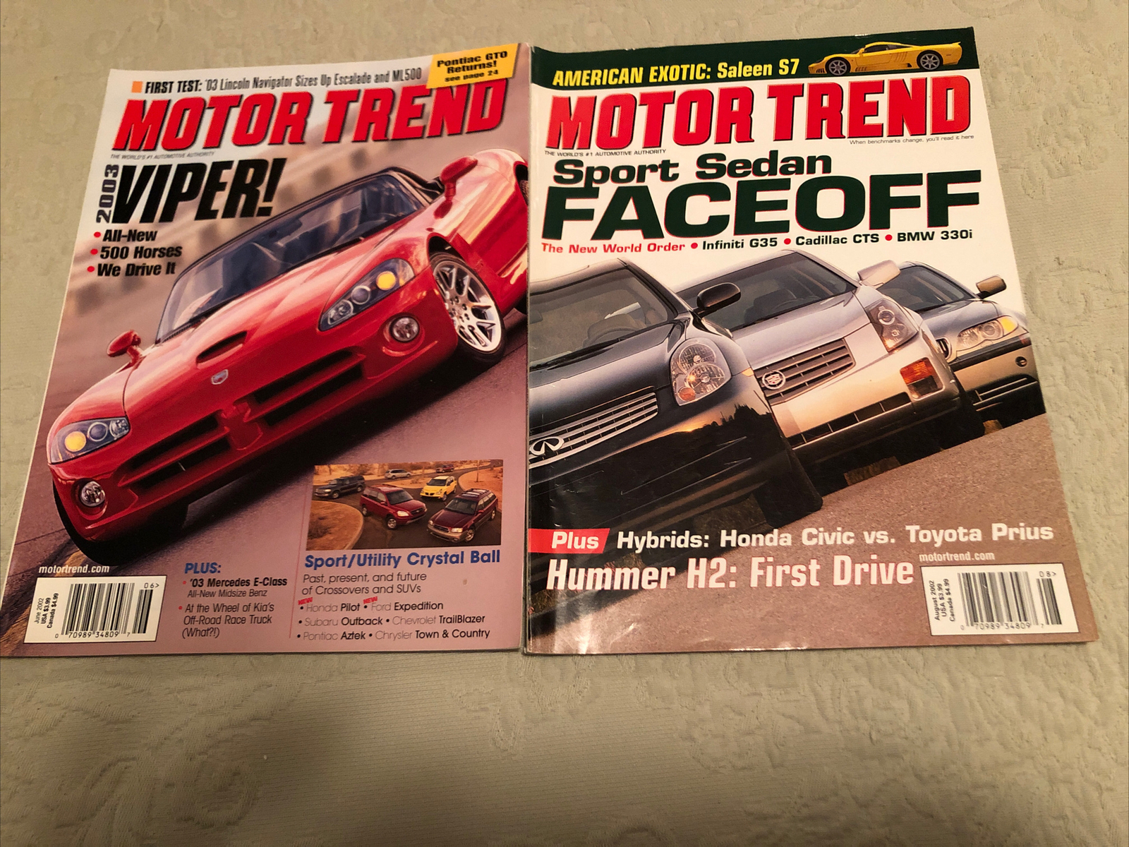 Motor Trend June & August 2002 - Lot of 2 Magazines VG | eBay