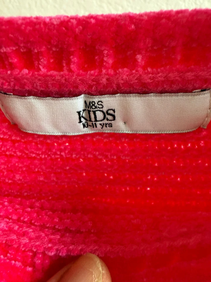 Suéter Marks & Spencer M&S de malha meninas crianças rosa fora do ombro 10-11 anos - Imagem 3 de 4