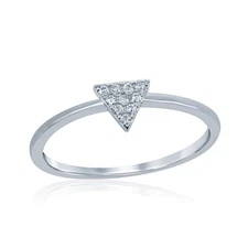 Sterling Silver Small CZ Triangle Ring