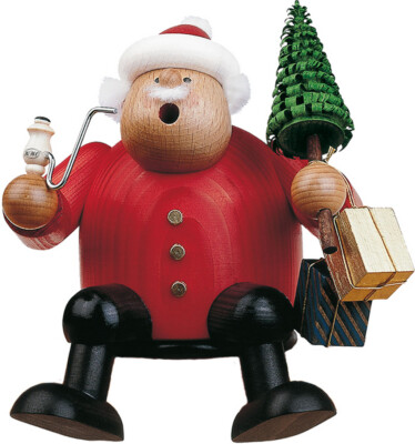 KWO - Räuchermann Kantenhocker Weihnachtsmann, Holzkunst, 15cm