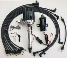 Small Female Cap CHEVY 327 350 HEI Distributor + Wires under exhaust + 45K Coil