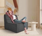 Single Cute Loveseat Sofa,Bean Bag Sofa Chair with Filler, Memory Foam Lazy Sofa
