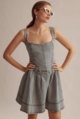 anthropologie denim mini dress Pilcro Square-Neck Denim Mini Dress