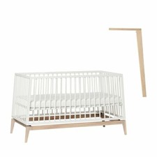 Leander Luna Babybett 140x70cm - weiß/Eiche OHNE MATRATZE + Himmelgestell Eiche!