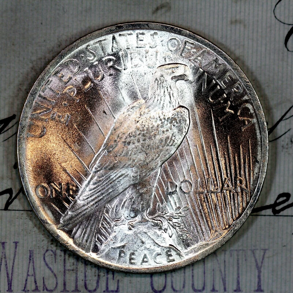 * 1924-P * CHOICE to GEM BU MS PEACE SILVER DOLLAR * FROM ORIGINAL BANK BAG * - Image 2 of 4