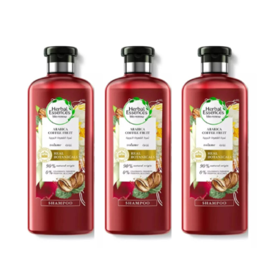 3X Herbal Essences Arabica Coffee Fruit Shampoo Infuses Fine 400ml