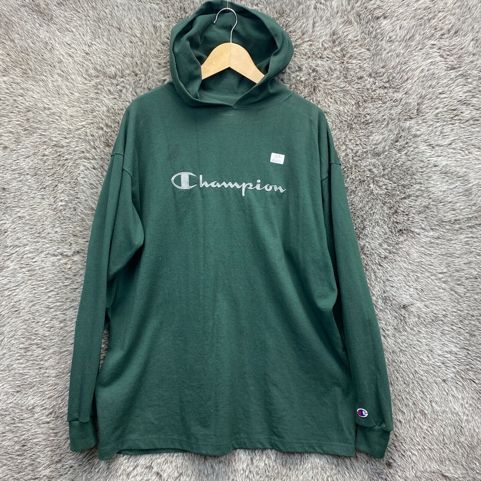 Vintage Champion Hoodie Made USA Green Men Size X… - image 1