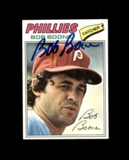 Bob Boone Signed Authentic 1977 Topps Philadelphia Phillies Autograph