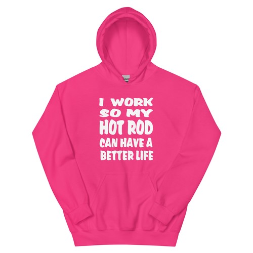 WILL WORK FOR HOT ROD HOODIE SWEATSHIRT by RACE CITY RETRO - Picture 10 of 12