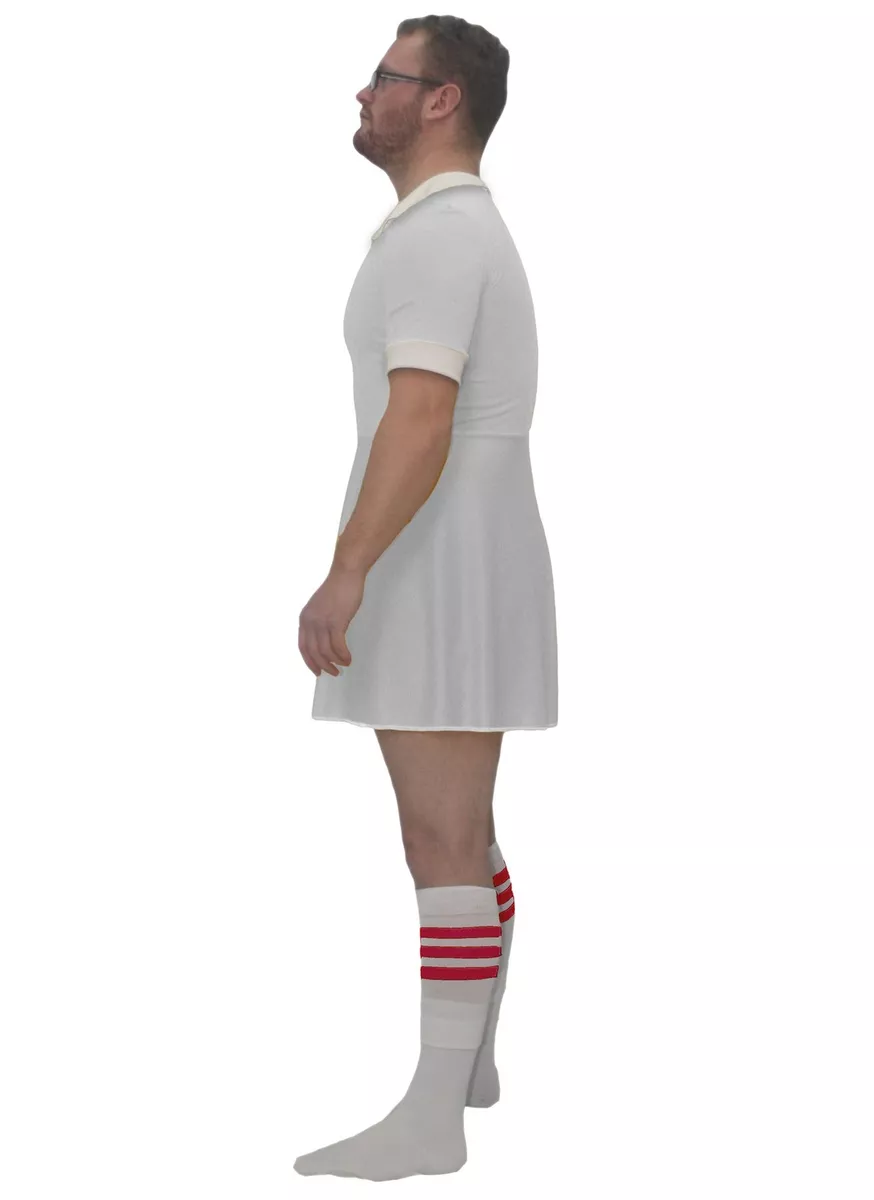 Mens White Football Dress Costume Funny Soccer Fancy Dress World Cup UK