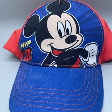 Disney Youth Kids Mickey Mouse MVP 28 Baseball Cap Hat Red and Blue