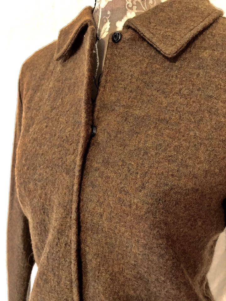 Traje de lana para mujer Orvis verde de dos piezas largo completo falda cuello blazer usado en excelente estado Foto 3 de 4