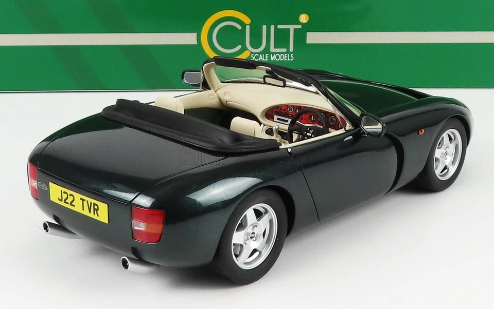 MODELLINO AUTO STATICO TVR GRIFFITH SPIDER OPEN 1993 VERDE MODELLISMO SCALA 1/18 - Immagine 2 di 4