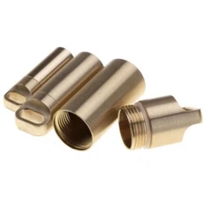 Waterproof Brass Container Pill Box Bottle Holder Keychain Medicine Capsule Case