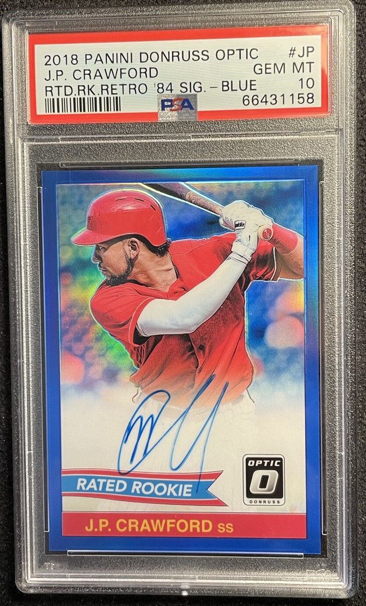 2018 Optic Rated Retro 1984 Signatures Blue JP Crawford Rookie