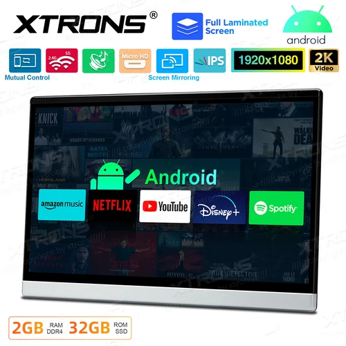 FHD 13.3'' IPS Screen Android 2+32GB Car Headrest Monitor Video Player WiFi HDMI