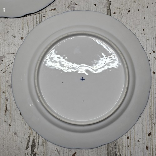 Plato de sopa de porcelana flor de paja Turingia siglo XIX 9" - Imagen 3 de 5