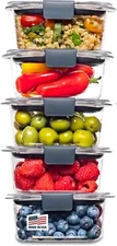 Rubbermaid Brilliance BPA-Free Containers 5 Pack, 4.7 Cup Plastic