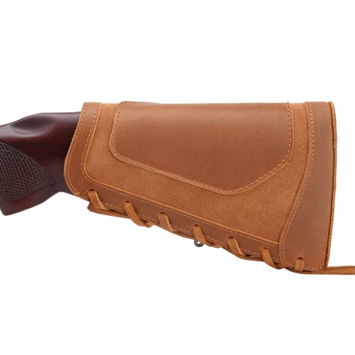 Custodia in pelle per munizioni copri fucile fucile buttstock per .357/.308/.22lr/12GA - Foto 6 di 62