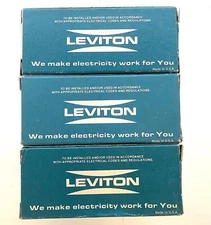 3-Pack Leviton 54502-2 Double Pole Grounding Screw Toggle Switch 15A 120/277V