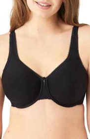 Wacoal 855192 Basic Beauty Full Figure Seamless UW Bra in Black NWT $58+