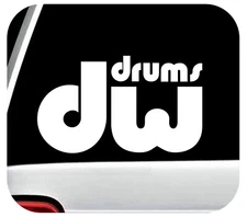 DW Drums Vinyl Decal Sticker Bass Drum Logo Band Drummer