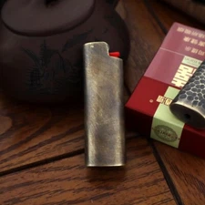 Pure Copper Lighter Case Cover Fits Bic Lighter J3 Retro Lighter Case Cover Gift