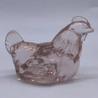 Fenton Miniature Pink Hen Chicken 2 1/2" x 1 3/4"