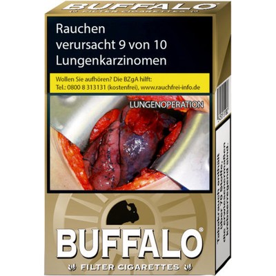 Buffalo Gold OP Zigaretten Filter Cigarette 1 Stange 10 x 20 Stück.