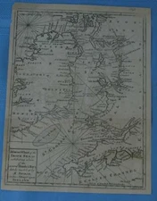 Antique 1760 Map "A Correct Chart of the Irish Seas" by John Gibson