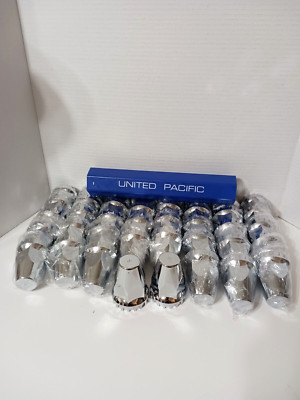 40 UP Lug Nut Covers 33mm 2 3/4 Tall - Screw Chrome Plastic #10064 Plus Tool