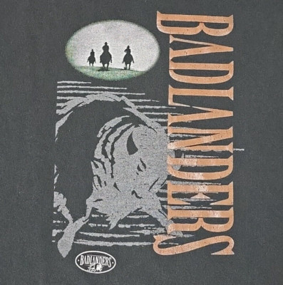 Anvil Badlanders Western Caper Movie Promo Black Men's T- Shirt - Size Large