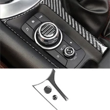 3Pcs For Mazda MX-5 Carbon Fiber Interior Multimedia Box Frame Cover Trim