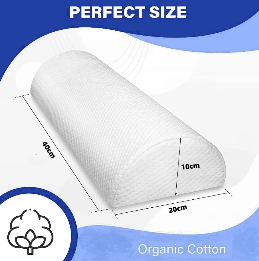 Comfort Bolster Pillow for Legs Back and Head Memory Foam Cotton Cover Lumbar eBay