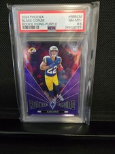 2024 Panini Phoenix - Rookie Rising Blake Corum #RR-BCM Purple (RC) Psa 8.5