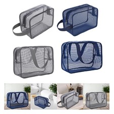 Mesh Toiletry Bag Bathing Bag Portable Large Capacity Shower Essentials Zipper