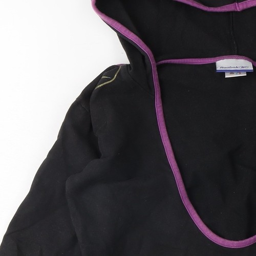 Sudadera con capucha negra para mujer Reebok talla S, calce ajustado, ropa deportiva - Imagen 5 de 12