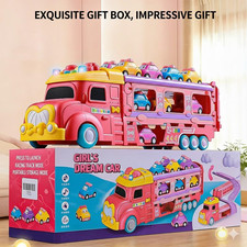 Kids Mini Cars Toy Set 6 Pack Pull Back Vehicles Storage Transport Playset