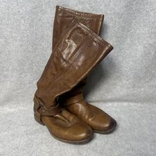 Frye Harness Boots Womens Size 9.5 Leather Knee High Zip Western 76850